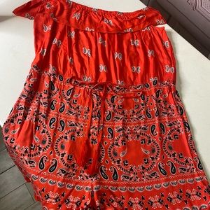 Off the shoulder shorts romper